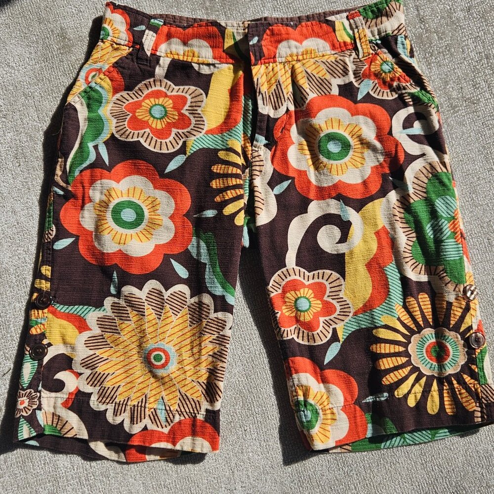 KAVU Cotton Colorful Adjustable Length Shorts, Size 6